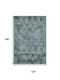 10' X 14' Emerald Teal And Gray Ikat Washable Area Rug With UV Protection