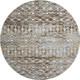 8' Brown Ivory And Gray Geometric Washable Round Rug With UV Protection