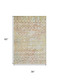 3' X 5' Peach Ivory And Gold Geometric Washable Area Rug With UV Protection