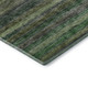 8' Artichoke Green And Gray Striped Washable Round Rug With UV Protection