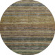 8' Brown Gold And Gray Striped Washable Round Rug With UV Protection