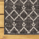 9' Black And Gray Square Trellis Indoor Outdoor Area Rug