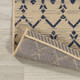 8' Beige And Navy Blue Square Trellis Indoor Outdoor Area Rug