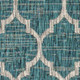 10' X 14' Teal Blue And Gray Geometric Indoor Outdoor Area Rug