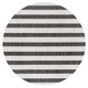 8' Black And Cream Round Striped Indoor Outdoor Area Rug