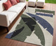 4' X 6' Navy Blue And Cream Abstract Indoor Outdoor Area Rug