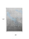 8' X 10' Blue And Gray Abstract Washable Area Rug With UV Protection