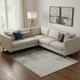 10' X 14' Gold And Gray Abstract Washable Area Rug With UV Protection