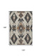 10' X 14' Beige And Charcoal Southwestern Washable Area Rug With UV Protection