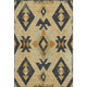 3' X 5' Gold And Charcoal Southwestern Washable Area Rug With UV Protection