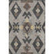 8' X 10' Taupe And Charcoal Southwestern Washable Area Rug With UV Protection