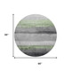8' Artichoke Green And Gray Striped Washable Round Rug With UV Protection