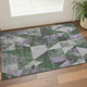 3' X 5' Emerald And Purple Geometric Washable Area Rug With UV Protection