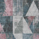 9' X 12' Pale Aqua And Coral Geometric Washable Area Rug With UV Protection