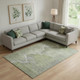 9' X 12' Green And Gray Abstract Washable Area Rug With UV Protection