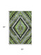 5' X 8' Artichoke Green Charcoal And Gray Diamond Washable Area Rug With UV Protection