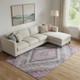 10' X 14' Blush Charcoal And Gray Diamond Washable Area Rug With UV Protection