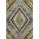 9' X 12' Gold Charcoal And Gray Diamond Washable Area Rug With UV Protection