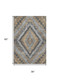 3' X 5' Khaki Charcoal And Gray Diamond Washable Area Rug With UV Protection