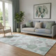 5' X 8' Mint Green Gray And Silver Geometric Washable Area Rug With UV Protection
