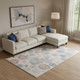 10' X 14' Peach Gray And Silver Geometric Washable Area Rug With UV Protection