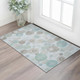 3' X 5' Sky Blue Beige And Brown Geometric Washable Area Rug With UV Protection