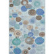 8' X 10' Teal Brown And Blue Geometric Washable Area Rug With UV Protection