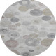 8' Taupe Gray And Ivory Geometric Washable Round Rug With UV Protection