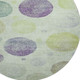 8' Artichoke Green And Purple Geometric Washable Round Rug With UV Protection