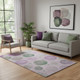 5' X 8' Blush Green And Pink Geometric Washable Area Rug With UV Protection