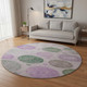 8' Blush Green And Pink Geometric Washable Round Rug With UV Protection