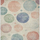 3' X 5' Ivory Blue And Peach Geometric Washable Area Rug With UV Protection