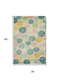 3' X 5' Teal Yellow And Coral Geometric Washable Area Rug With UV Protection