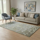 5' X 8' Khaki And Gray Floral Washable Area Rug With UV Protection