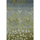 10' X 14' Olive Green And Gray Floral Washable Area Rug With UV Protection