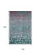 10' X 14' Teal And Gray Floral Washable Area Rug With UV Protection