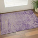3' X 5' Purple And Beige Abstract Washable Area Rug With UV Protection