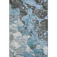 9' X 12' Blue Gray And Ivory Abstract Washable Area Rug With UV Protection
