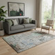 5' X 8' Taupe Brown And Ivory Abstract Washable Area Rug With UV Protection