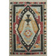 3' X 5' Red Charcoal And Gold Tribal Washable Area Rug With UV Protection