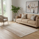 5' X 8' Salmon And Beige Geometric Washable Area Rug With UV Protection