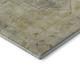 8' Gold And Gray Medallion Washable Round Rug With UV Protection