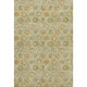 8' X 10' Beige And Gold Floral Washable Area Rug With UV Protection