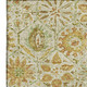 10' X 14' Beige And Gold Floral Washable Area Rug With UV Protection
