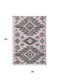3' X 5' Pink Charcoal And Gray Tribal Washable Area Rug With UV Protection