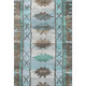 8' X 10' Brown Teal And Ivory Tribal Washable Area Rug With UV Protection