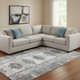 8' X 10' Gray Charcoal And Ivory Tribal Washable Area Rug With UV Protection