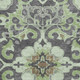 3' X 5' Artichoke Green Charcoal And Gray Floral Medallion Washable Area Rug With UV Protection