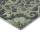 9' X 12' Artichoke Green Charcoal And Gray Floral Medallion Washable Area Rug With UV Protection