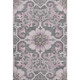 5' X 8' Pink Ivory And Gray Floral Medallion Washable Area Rug With UV Protection